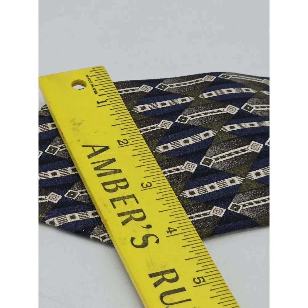 Lamberti Italy Art Deco Necktie Silk Diamond Geometric Vintage Handmade
